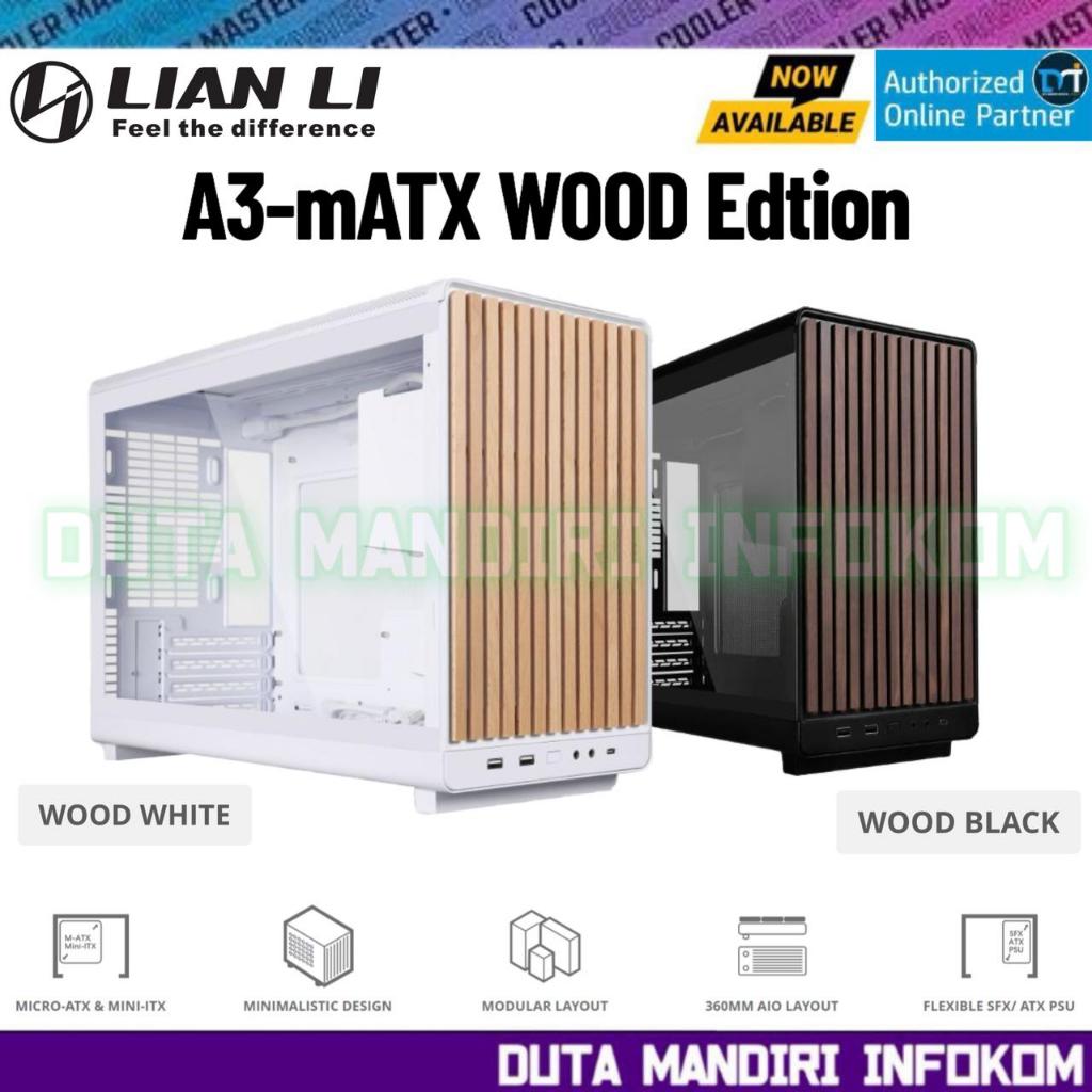 Lian Li A3 mATX WOOD GLASS - Tempered Glass Compact Mini Tower m-ATX Gaming Case