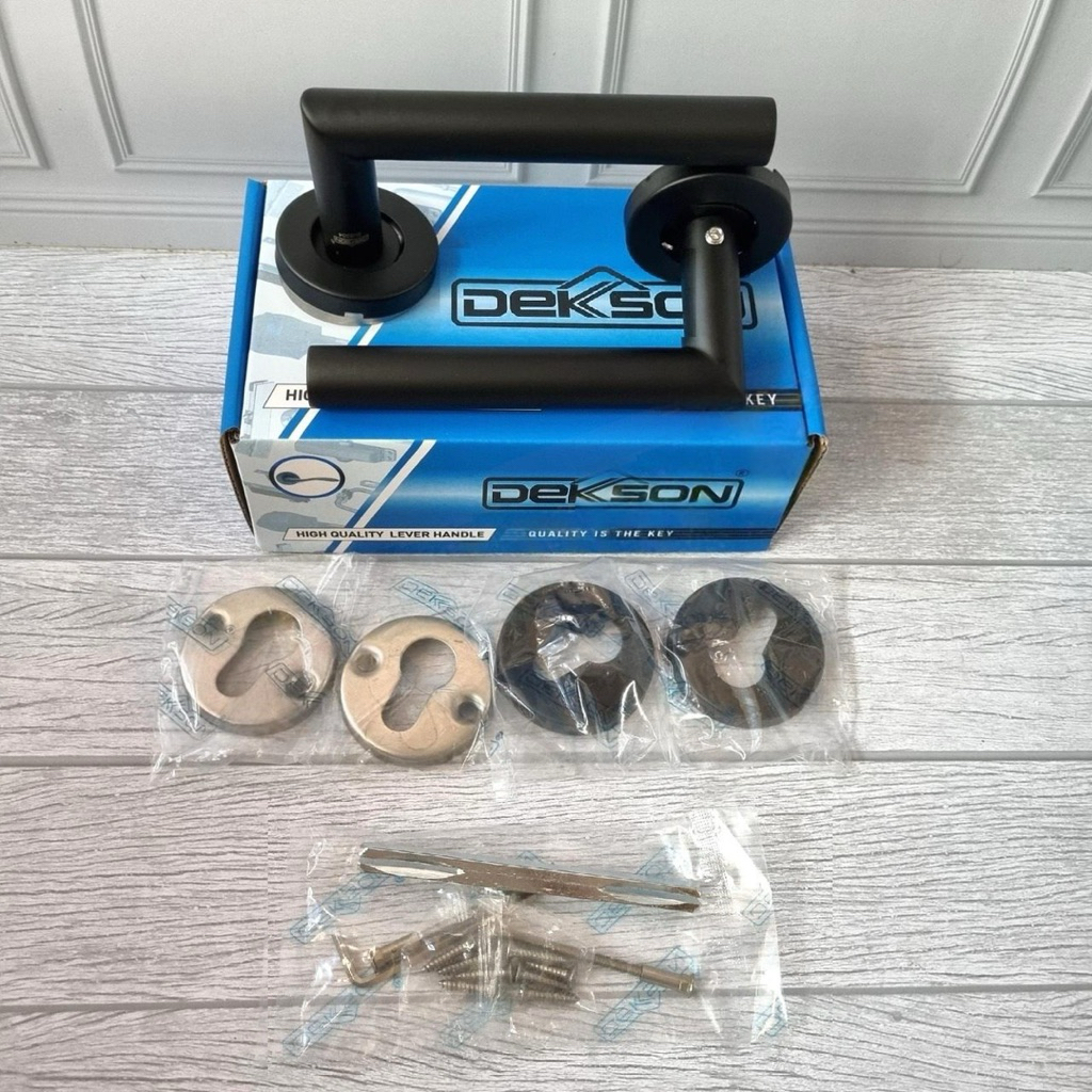 Handle Gagang Pintu Dekson LHTR 0003 Black Dekson Pintu Kayu - Handle Only / Complete Set