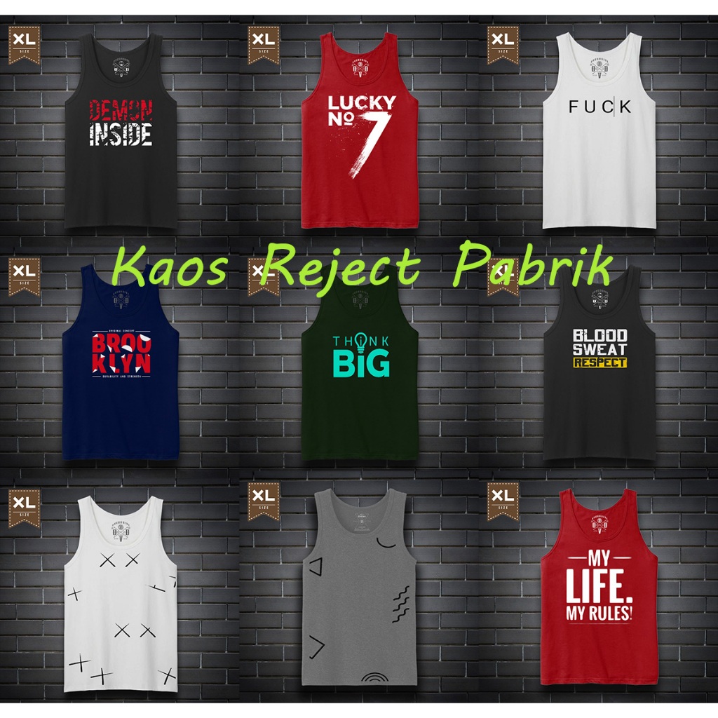 kaos singlet distro reject pabrik pria dewasa banyak motif