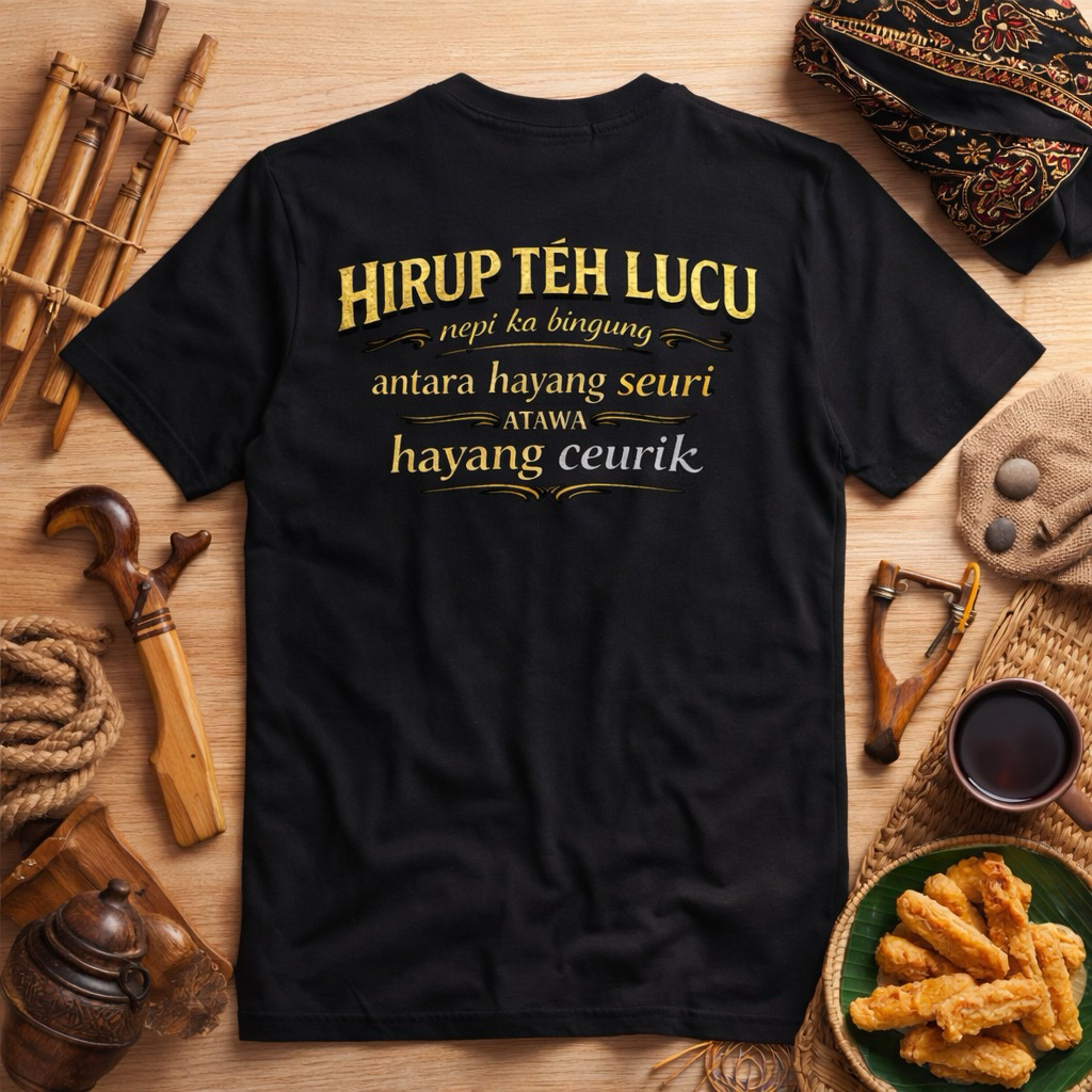 Kaos Distro Sunda Hirup Teh Lucu – Kaos Kata Kata Lucu Bahasa Sunda Kekinian - kaos meme