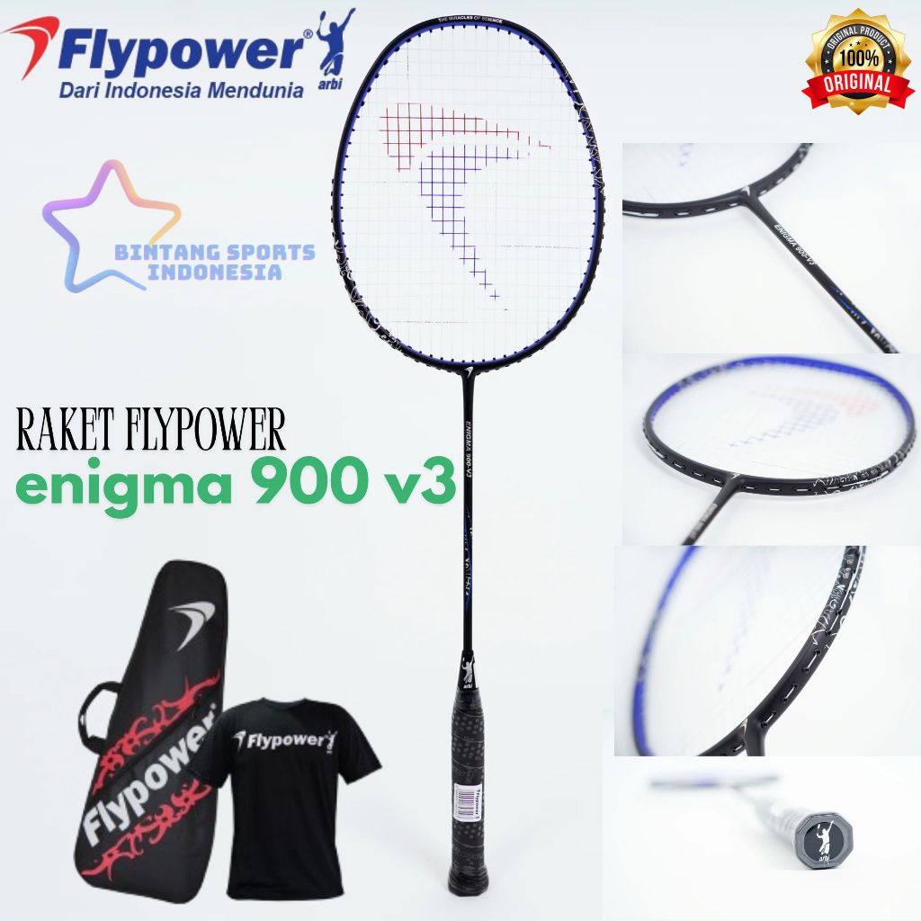 RAKET BADMINTON BULUTANGKIS FLYPOWER ENIGMA 900 V3 ORIGINAL