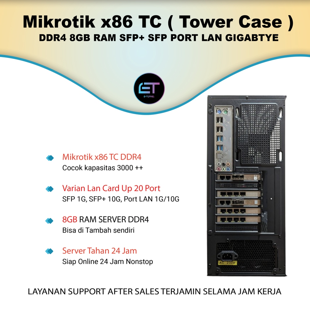 Mikrotik x86 TC RAM DDR4  PORT LAN SFP SFP+