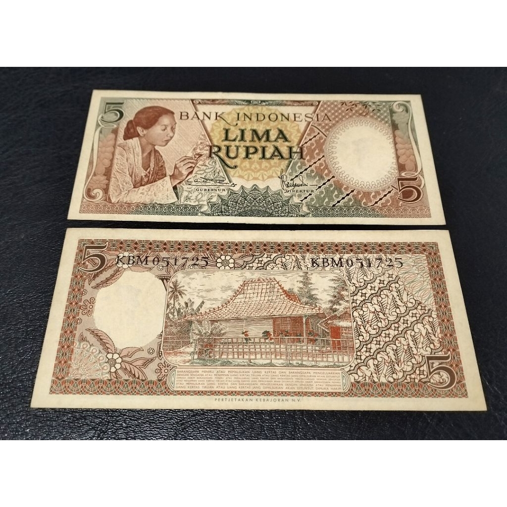 Uang Kuno 5 rupiah pekerja th 1958 gres