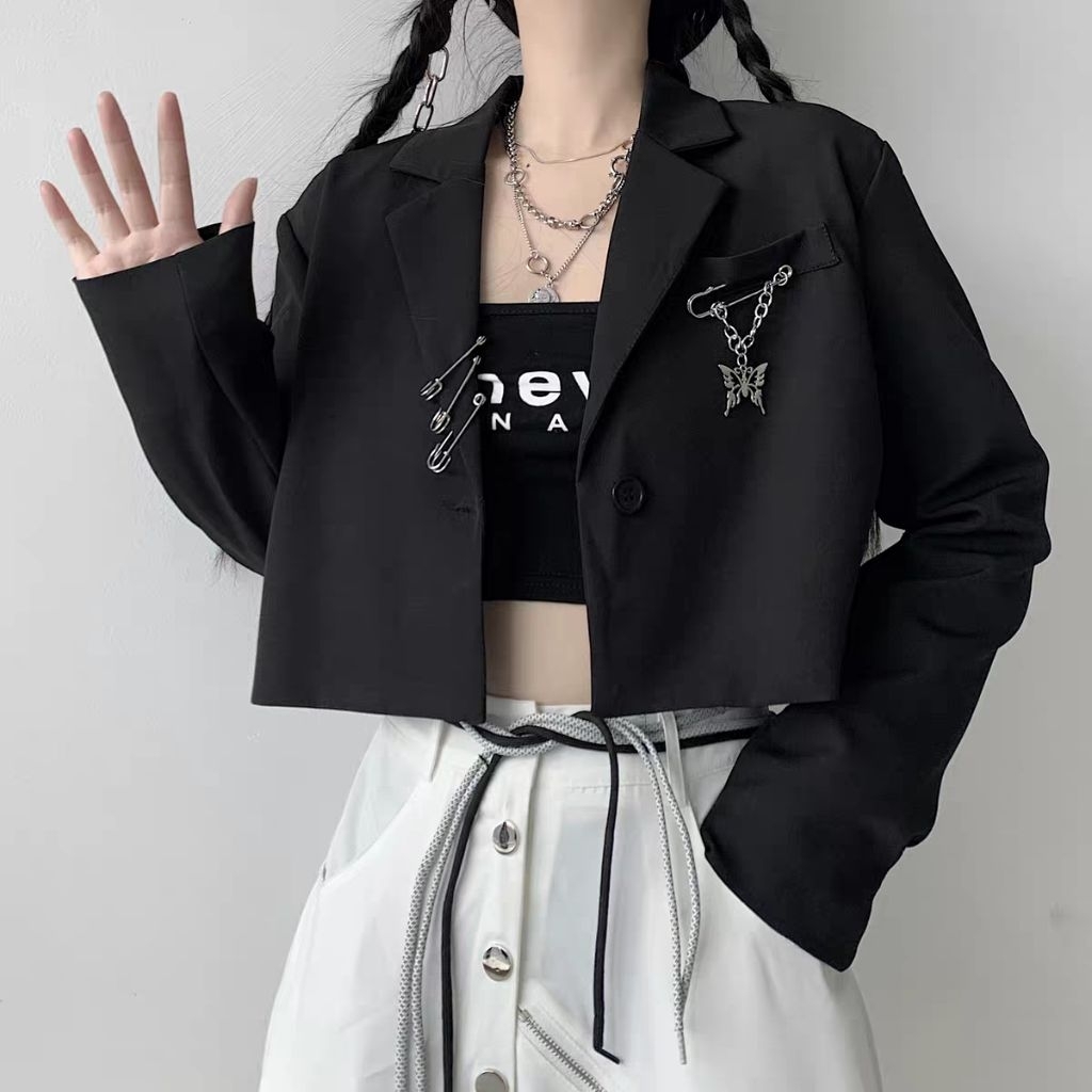 Sera blazer korea jepang seifuku seragam sekolah perempuan jepang hitam lengan panjang