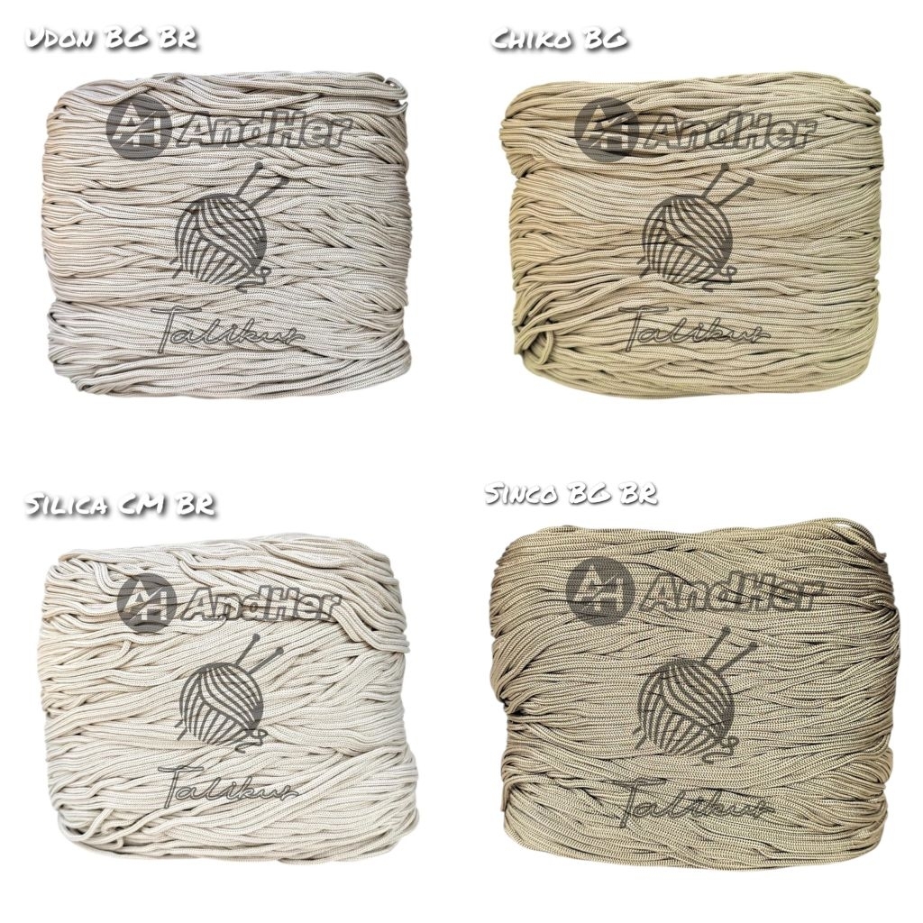 Tali kur warna talikur 3mm benang rajut Poly Rope CREAM bahan Polyester 250 gram, 500 gram, 1000 gra