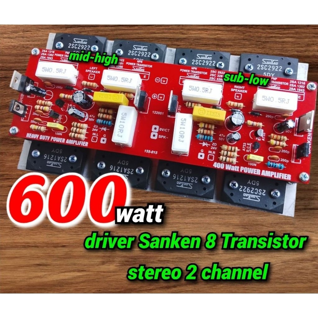 kit power amplifier 8 tr stereo(2 channel)600 watt