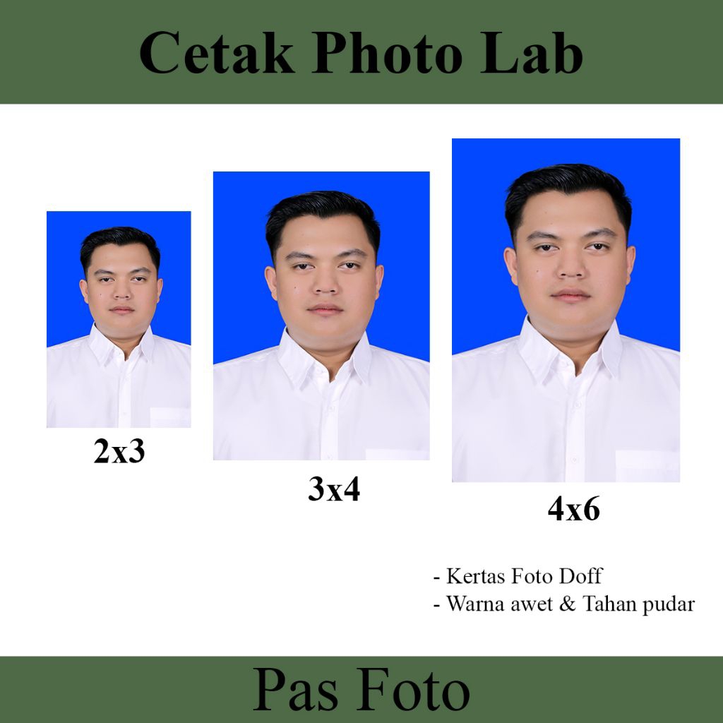 Cetak Foto Lab Pas Foto 4x6 3x4 2x3