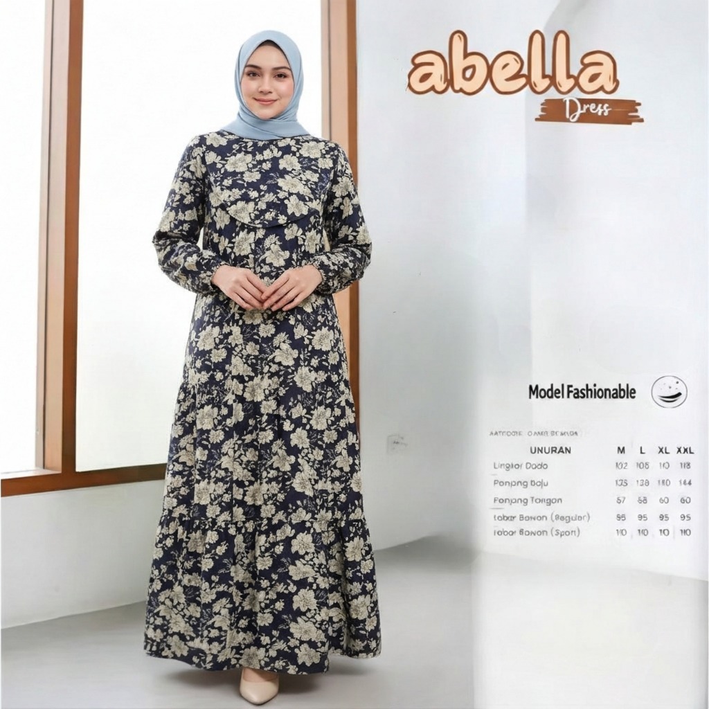 PROMO RAYA SERIES - GAMIS HAURA REMPEL SUSUN MOTIF BUNGA - HOMEYDRESS GAMIS MUSLIM LEBARAN
