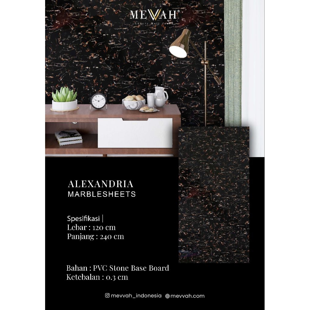 WALL PANEL BOARD MOTIF MARMER ALEXANDRIA , MEVVAH MARBELSHEET