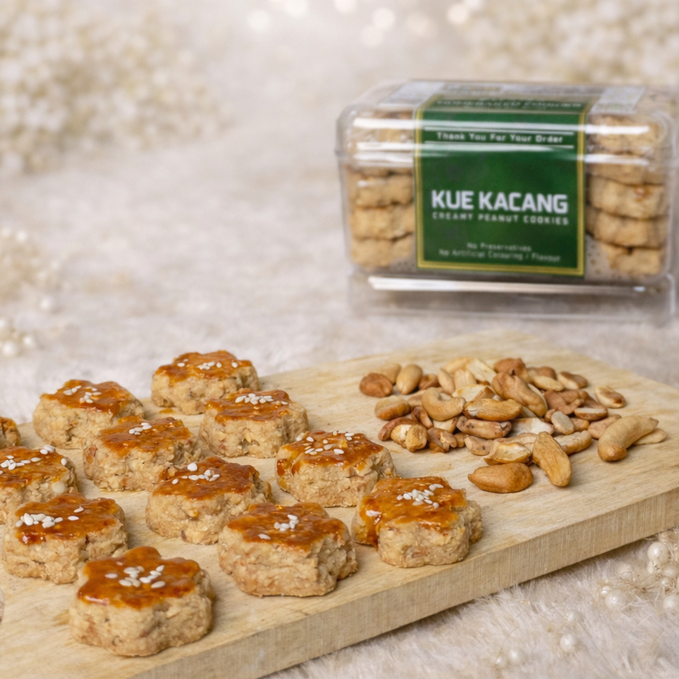 KUE KACANG Mede Premium Butter Tabur Wijen Bentuk Bunga | Kue Kering Lebaran Kemasan Jar 750ml dan Hardtop 350gr by RaMaChef