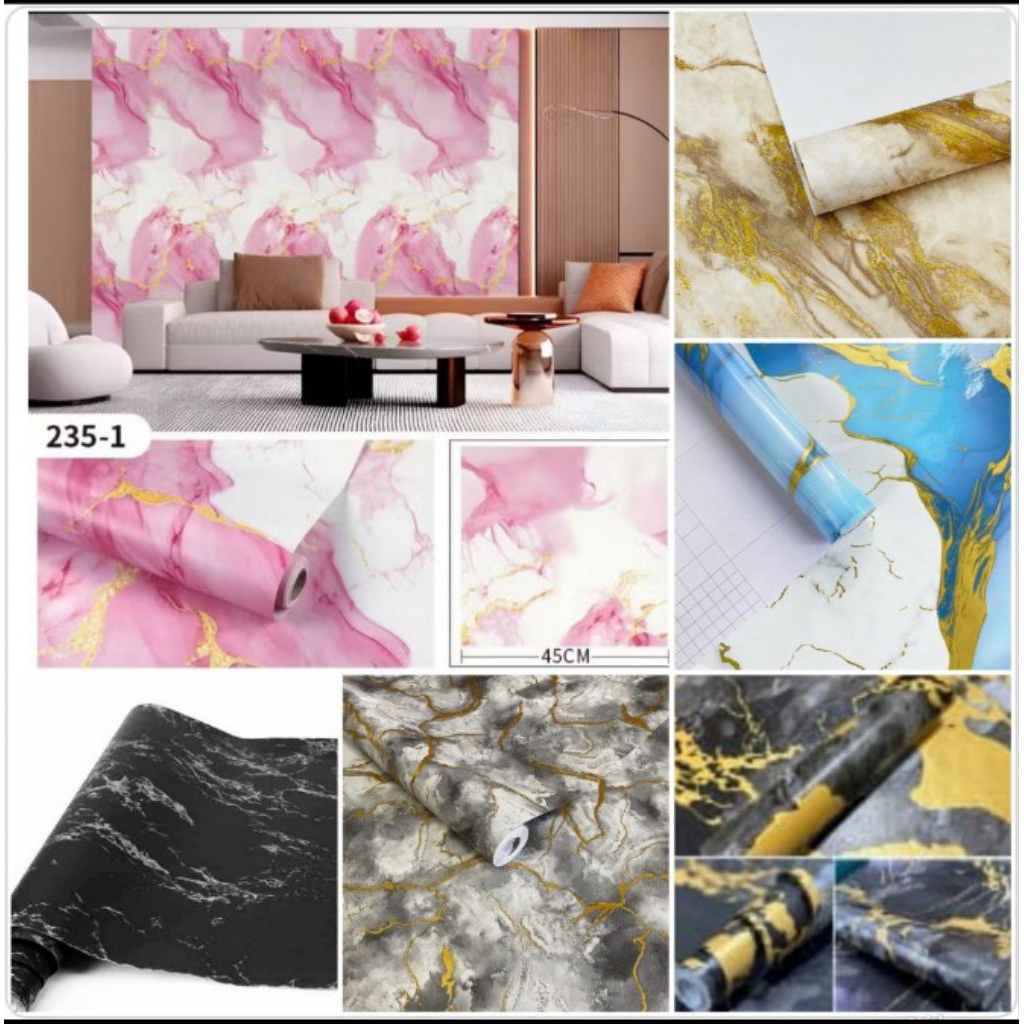 Wallpaper stiker motif granit/marmer 45cm x -+8meter