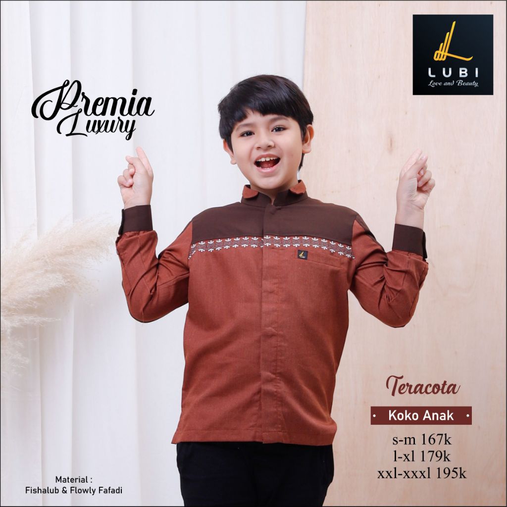 Lubi Premia Koko Anak Teracota Premium Lengan Panjang