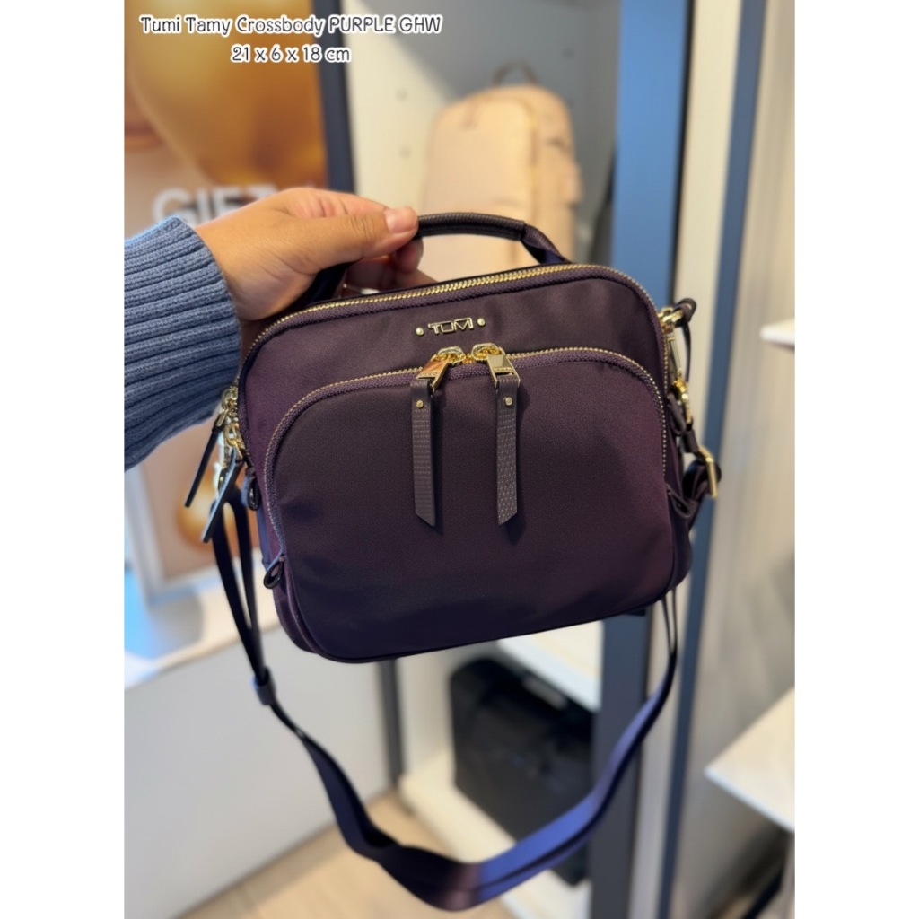 Tas Selempang Wanita Branded Tumiii Tamy Crossbody Purple GHW 21 x 6 x 18 cm ORIGINAL