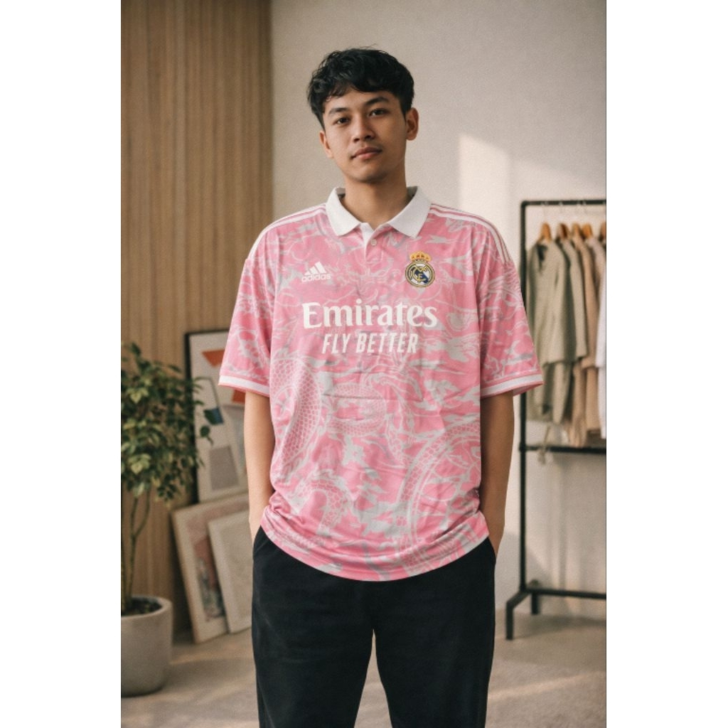 Jersey Bola Real Madrid Naga Pink Grade Ori AAA++ Quality