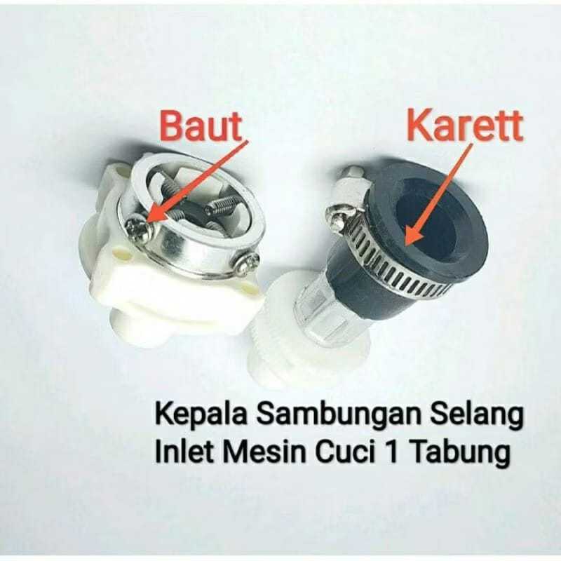 KONEKTOR MESIN CUCI , CONEKTOR , NEPEL SAMBUNGAN 4 Baut , INLED , SELANG INLET