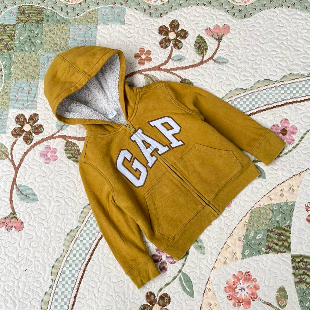 hoodie anak gap sherpa mustard cakep