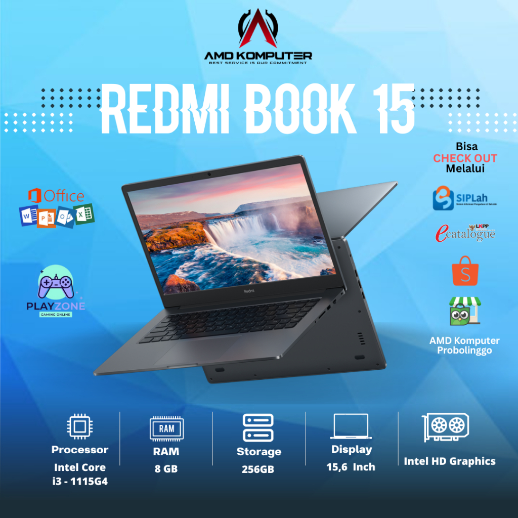 LAPTOP REDMIBOOK 15 Intel Core i3 - 1115G4/8GB/256GB • Display 15,6 inch/SECOND