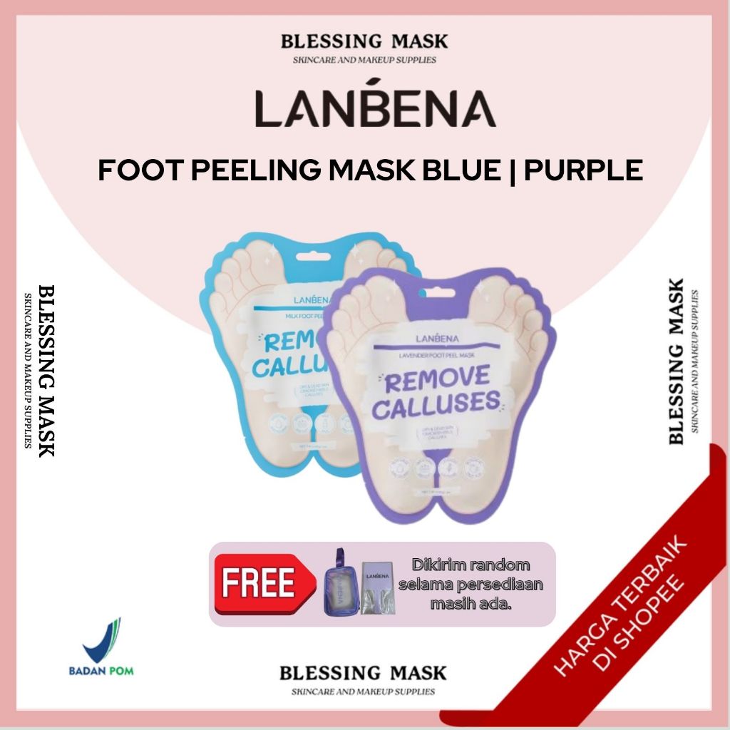 LANBENA Foot Peeling Mask 1Pair Remove Dead Skin Foot Care Untuk Spa Kaki Exfloating Masker Beauty