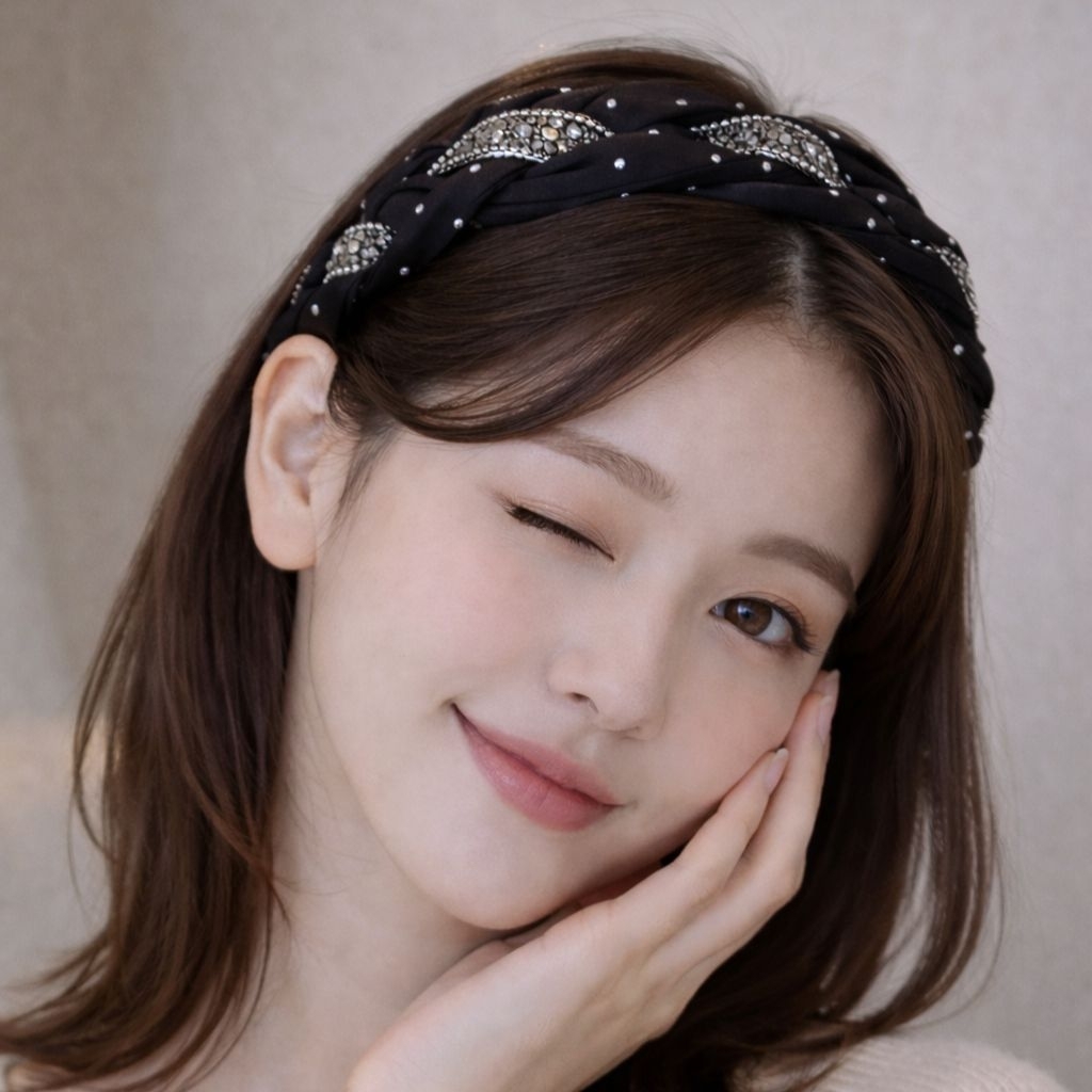 Headband / Bando Tebal Warna Black – Bando Korea Elegan untuk Wanita & Remaja