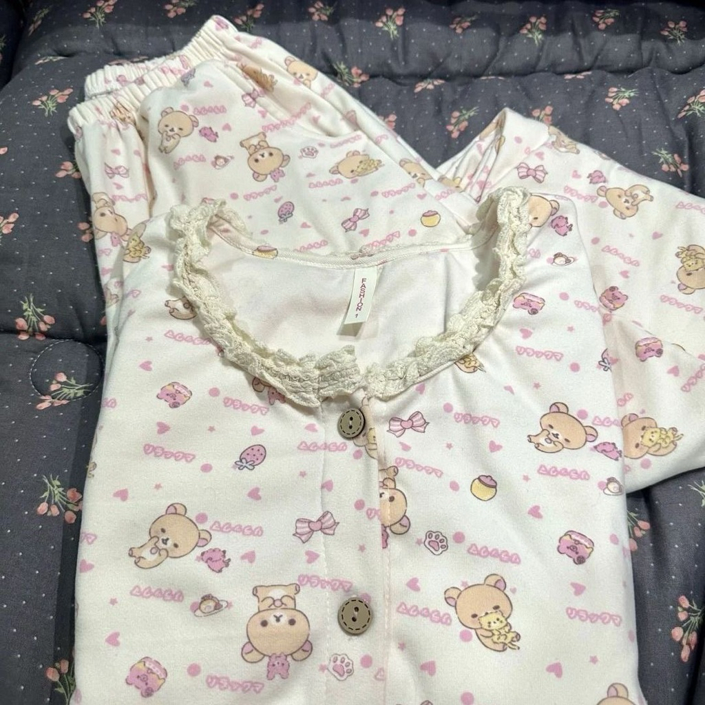 [PREORDER Rilakkuma] Soft Fluffy Pajamas – Set Baju Tidur Wanita Hangat