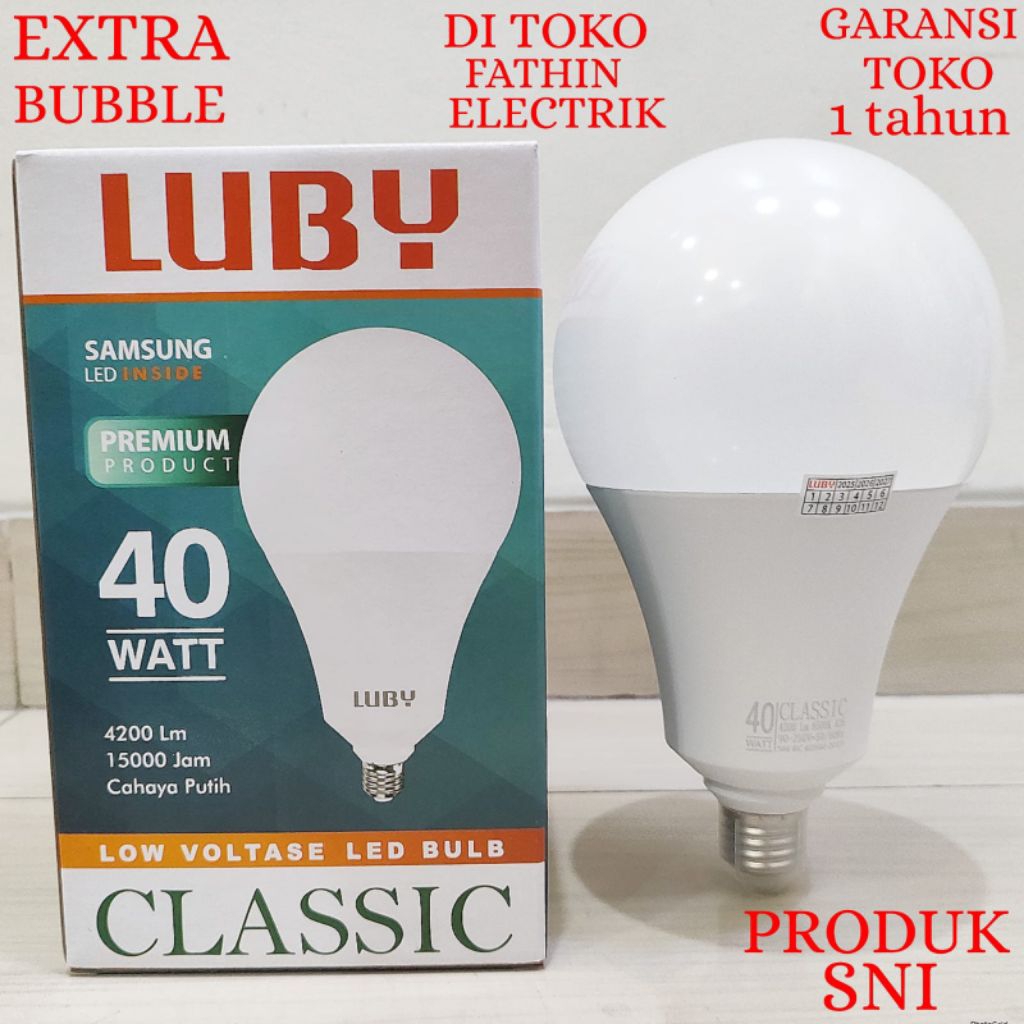 BOHLAM LED LUBY / LAMPU LED LUBY CLASSIC PUTIH 40W