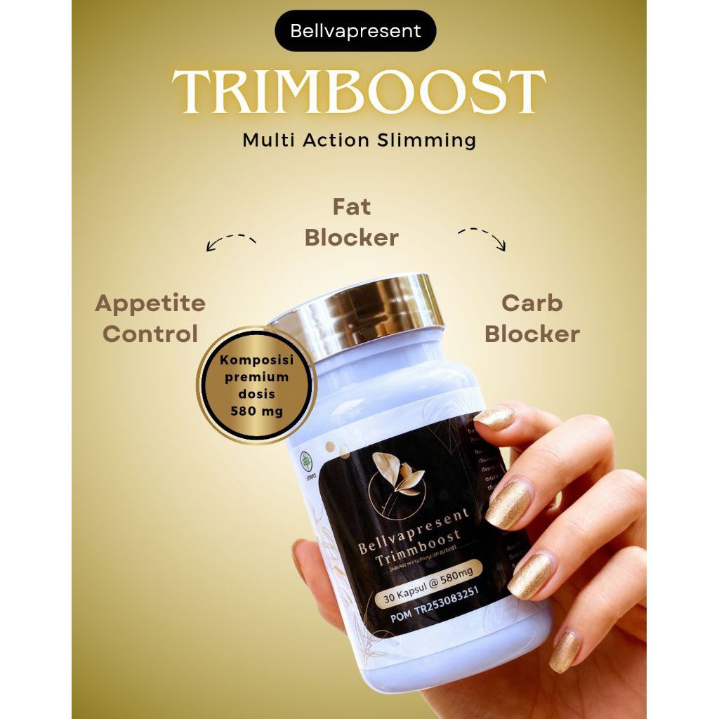 TRIMBOOST Pelangsing Badan Strong Lebih Cepat Menurunkan Berat Badan Obat Diet Herbal BPOM Aman Busu