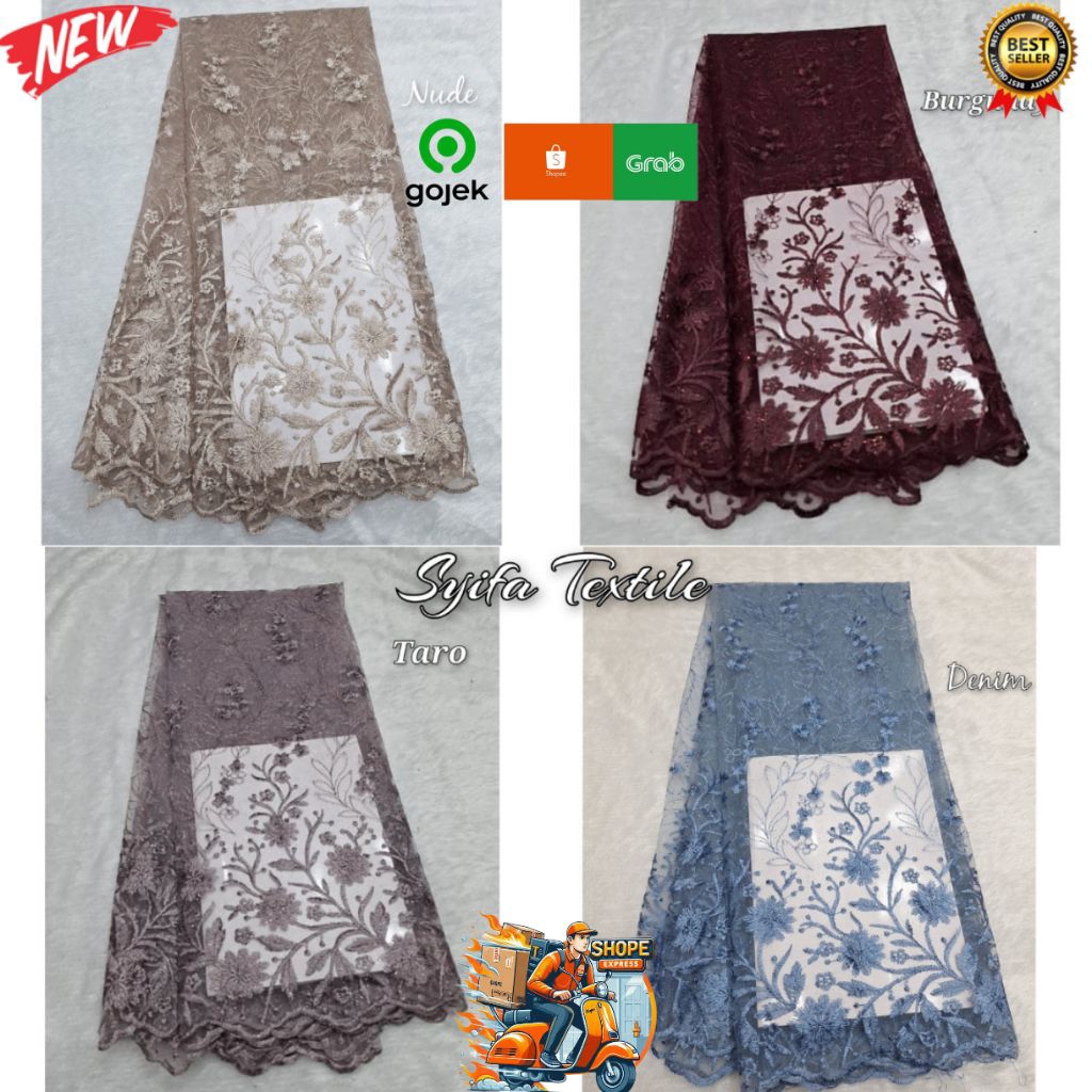 PROMO. Kain Brokat Meteran / Kain Brukat Meteran / Kain Tile Mutiara / Kain Bridesmaid / Kain Tile M