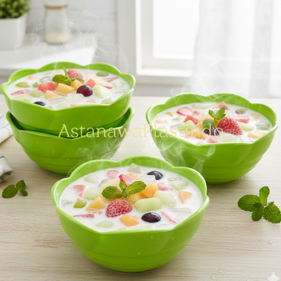 Promo 4 Pcs Tempat Es Buah Besar Golden Mangkok Es Buah Besar Mangkuk Saji Wadah Serbaguna Wuyi