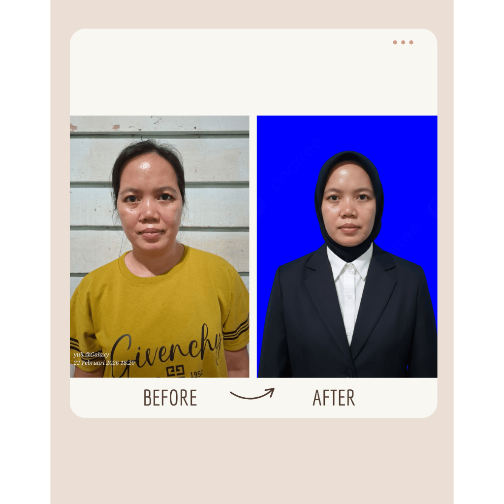 Jasa Edit Pas Foto 2x3 3x4 4x6 Background Merah Biru | Lamaran Kerja CPNS Buku Nikah Ijazah SKCK Vis