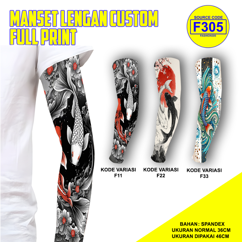 Manset Tangan Tato Pria Dewasa Motif Premium