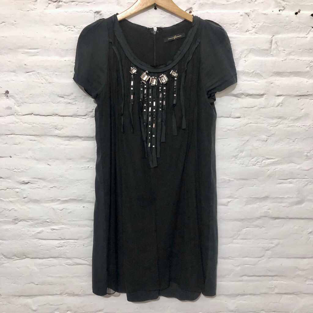 NINESIXNY DRESS SWAROVSKI SIZE M LD 90 GAUN PESTA ROMANTIC GOTH LENGAN PENDEK MIDI BOHEMIAN SKU 184