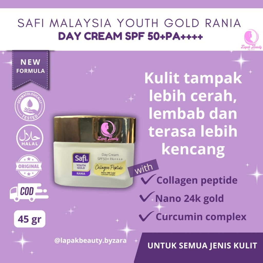 Safi Day Cream Pelembab Pencerah Wajah Cream Siang SPF 50PA++  Whitening Brightening Safi Malaysia