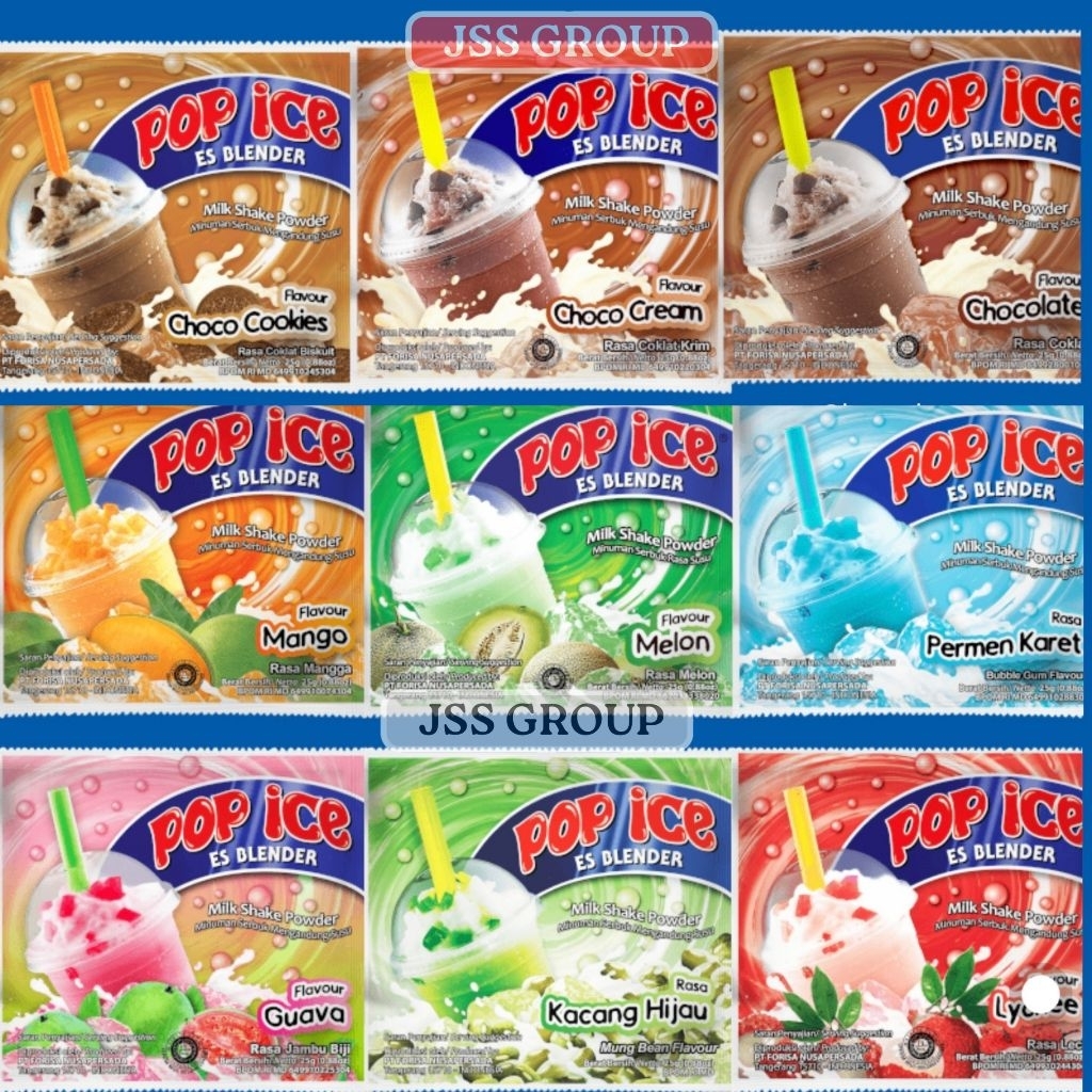 Pop ice varian rasa (renceng) satu renceng isi 10 sachet murah