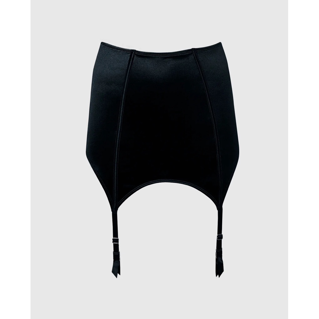 La Senza Garter Skirt Mirror Satin Smoulder Black Sexy Garter Lingerie Seksi Hitam