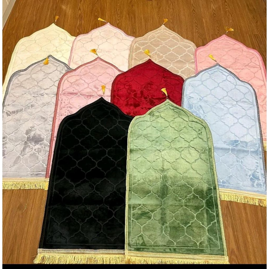 Grosir 5 Pcs Sejadah Quilting Muka Sajadah Tebal Kepala Anti Slip Mini Embos Timbul