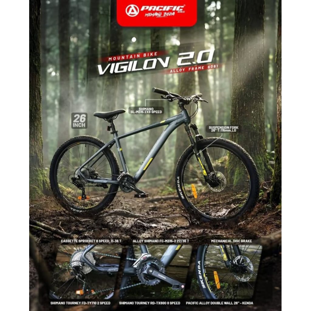 SEPEDA GUNUNG MTB 26 / 27,5 27.5 INCH PACIFIC VIGILON 4.1 / SPAZIO 500 / VIGILON 1.0 / FLICK 5.0 / V