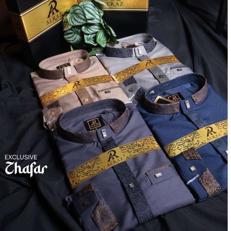 [Non COD] Baju Koko ALRAZ EXCLUSIVE Design Zhafar 21607 Free Box Ramadhan 2026