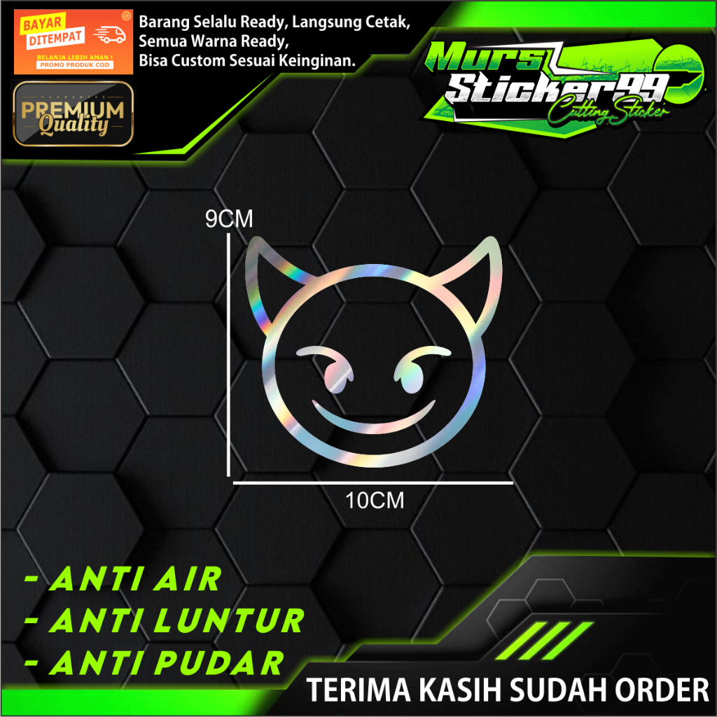 Sticker Cutting EMOJI DEVIL Cocok Untuk Motor Dan Mobil