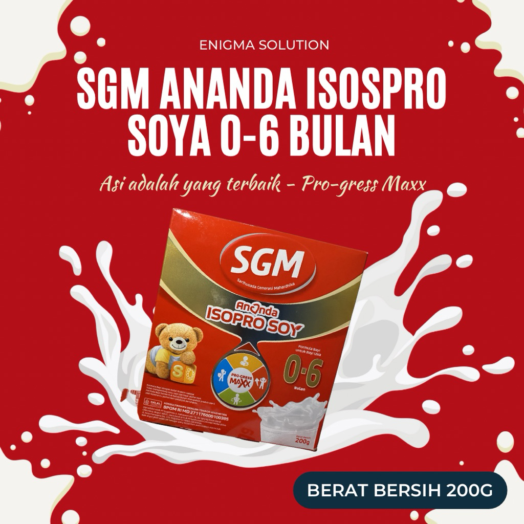 Susu Formula SGM Ananda Isopro Soya 0-6 Bulan 200gr - Aman untuk Alergi Susu Sapi
