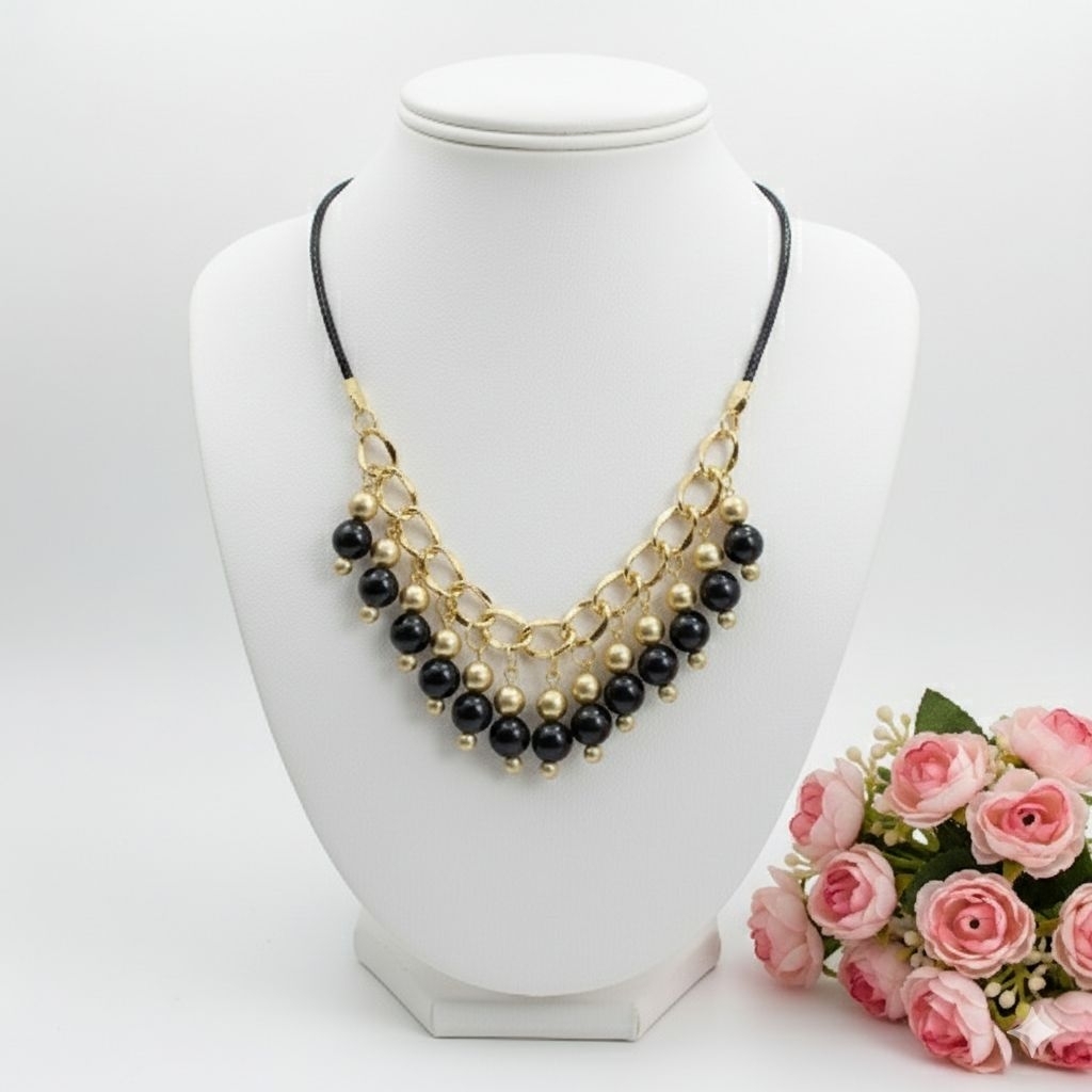 kalung mutiara kalung hijab mutiara hitam.