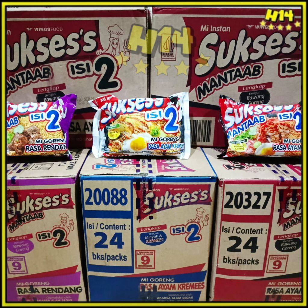 Mie Goreng Instan Sukses Isi 2 Rasa Ayam Geprek, Ayam Kremes & Rendang