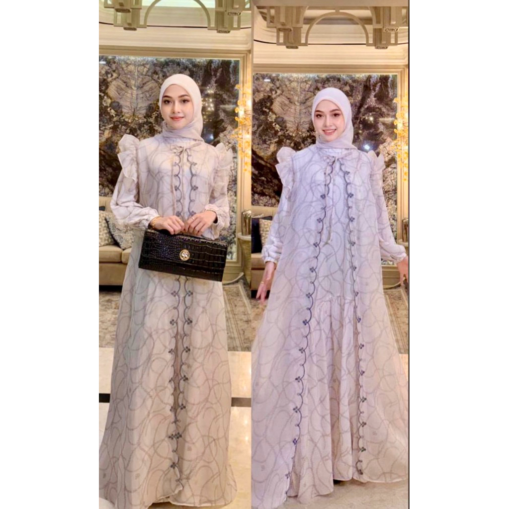 SHELLASAUKIA ORI READY GAMIS AYA SET OUTER DRESS PUTIH ORI AMANAH ONESET CELANA HIJAB / OneSET Rajut