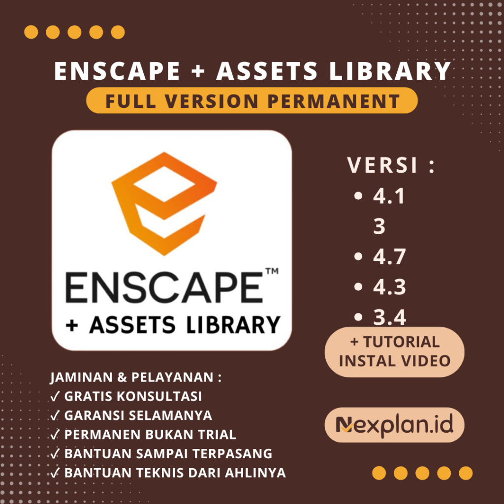 Enscape 3D Full Version Lifetime + Assets Library Lengkap Offline - Software Render SketchUp Win