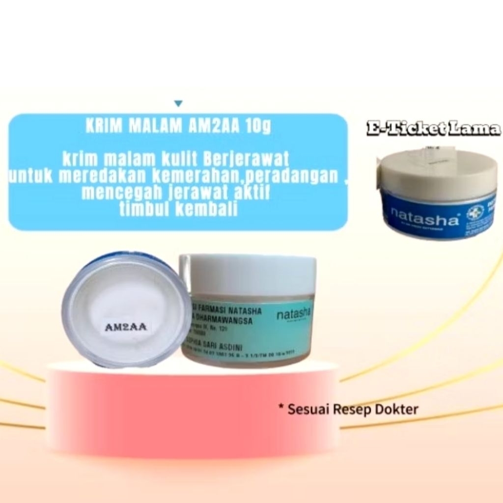NATASHA KRIM MALAM AM2AA 10G UNTUK KULIT BERJERAWAT, MENGURANGI PERADANGAN PADA JERAWAT