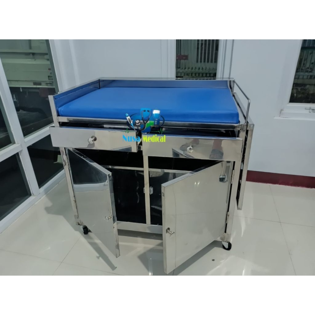 Meja resusitasi bayi stainless / Meja resusitasi / Babytable stainless