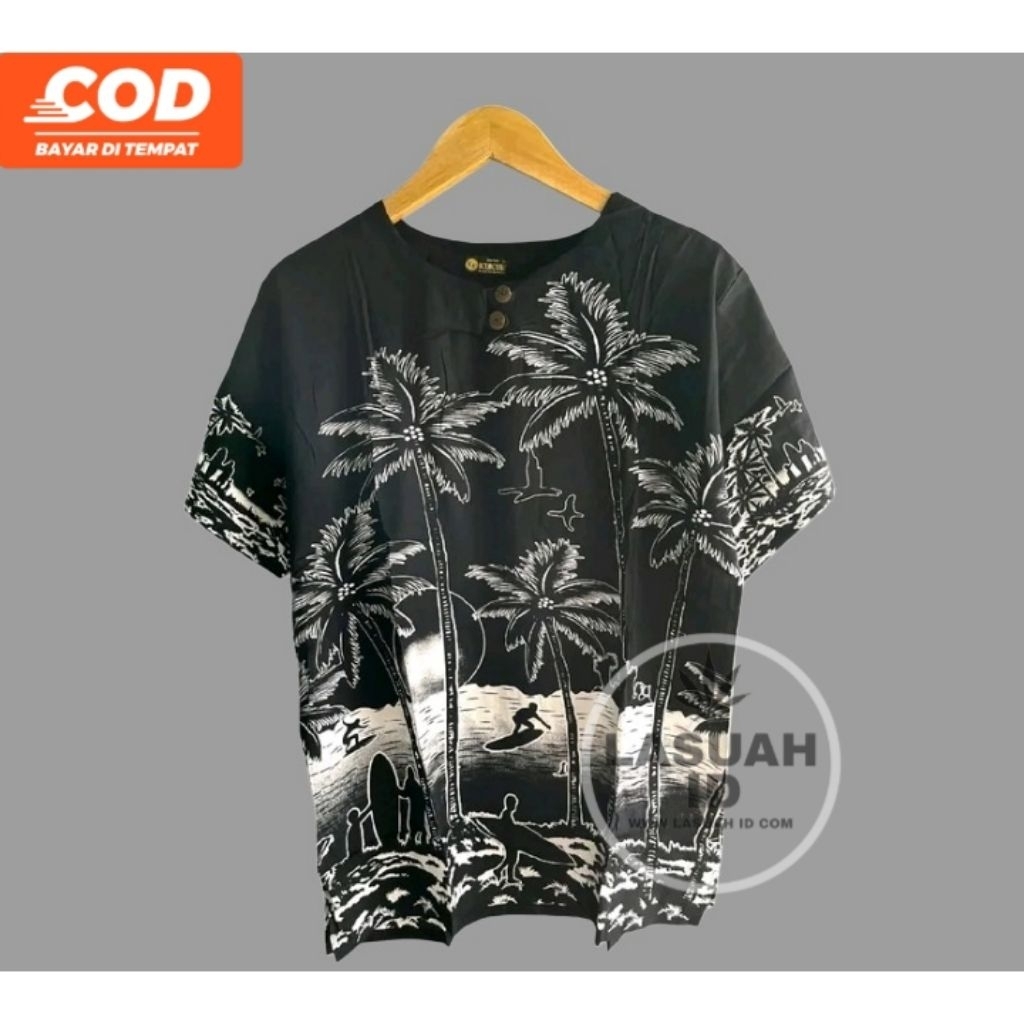 Lasuah_id Baju Kaos Pantai Hitam Putih - Baju Pantai Pria Dan Wanita - Baju Kaos Pantai Awan Hitam P