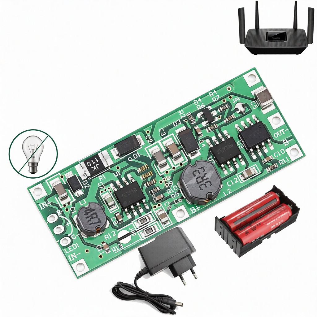 Modul Mini UPS 12v Baterai 18650 Lithium Pengaman Anti Mati Lampu