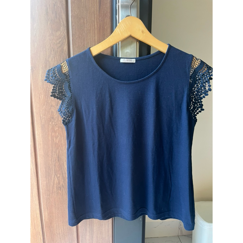 Blose Navy Renda biru Fit to M