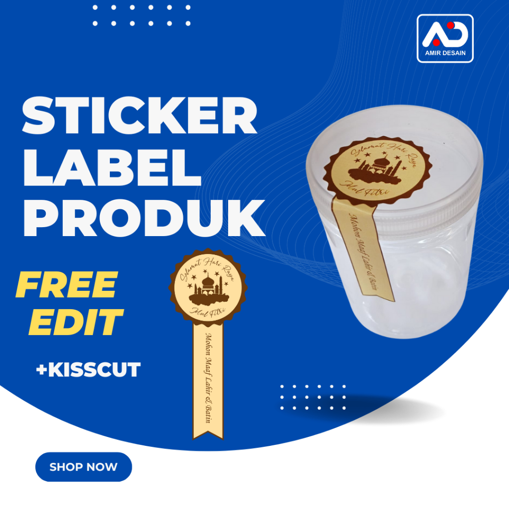 Sticker Segel Toples Lebaran /StikerToples Idul Fitri - Lidah/Stiker toples lebaran idul fitri