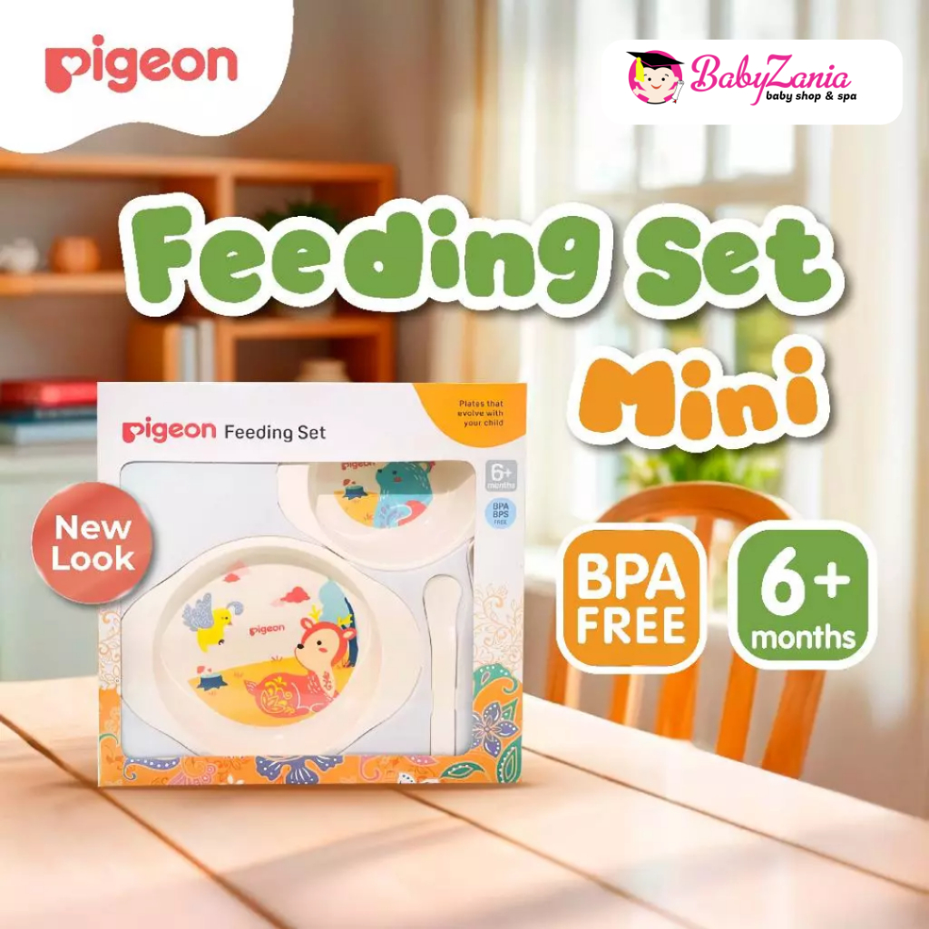 PIGEON Feeding Set Mini | Alat Makan Bayi | Peralatan Makan Bayi | Alat Makan Bayi MPASI